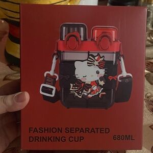 Hello Kitty Red and Black Fashion Separated Drinking Cup